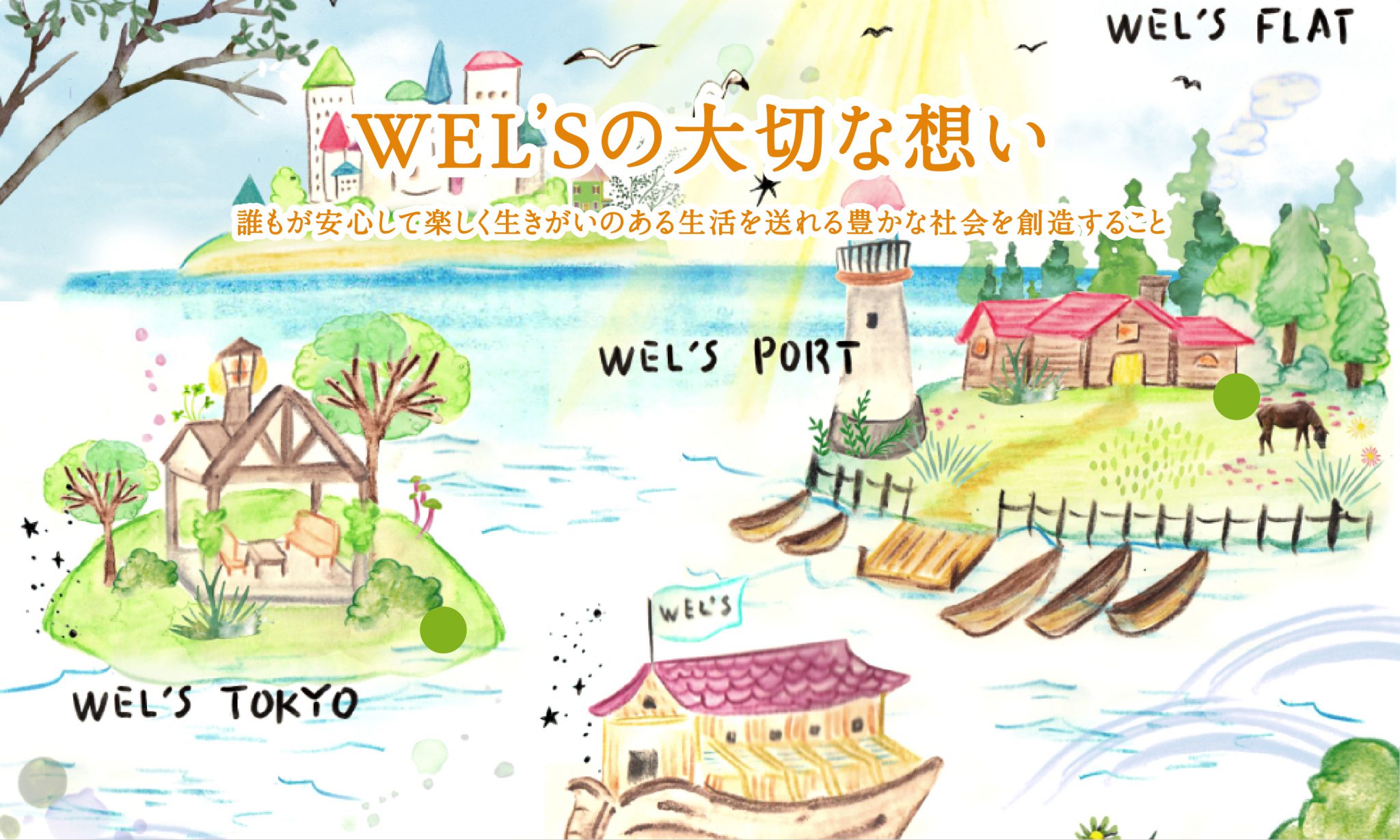 WEL'Sの大切な想い - 誰もが安心して楽しく生きがいのある生活を送れる豊かな社会を創造すること